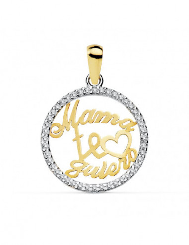 9K COLGANTE ORO BICOLOR MAMA TE...