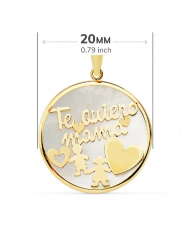 9K COLGANTE ORO AMARILLO MAMA NACAR...