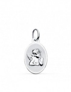 9K MEDALLA ORO BLANCO ANGEL... 2