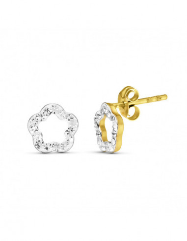 9K PENDIENTES ORO AMARILLO CIRCONITAS...