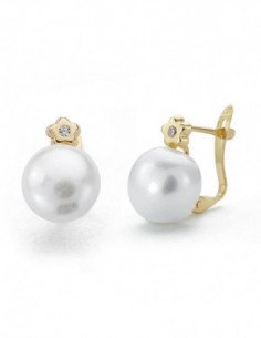 9K PENDIENTES PERLA 13X9... 2