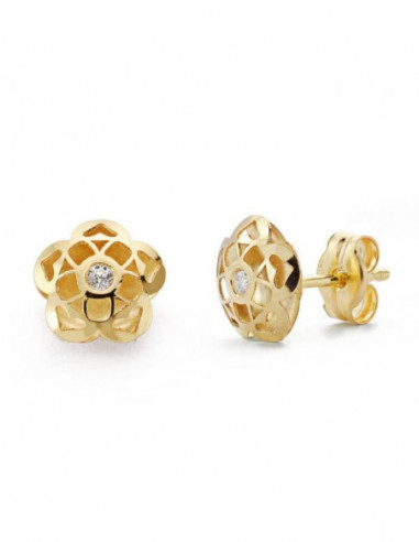 9K PENDIENTES FLOR 7X7 MM ( PEDIDO...