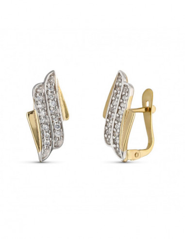 9K PENDIENTES BICOLOR 16X8 MM