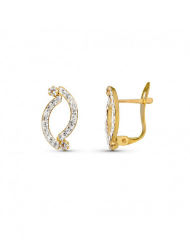 9K PENDIENTES ORO AMARILLO BANDAS CON...