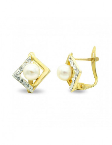 9K PENDIENTES CIRCONITAS 11X10 MM