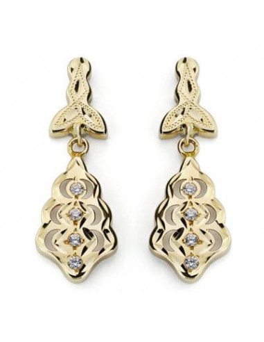 9K PENDIENTES CUBANAS CIRCONITAS 27X9 MM