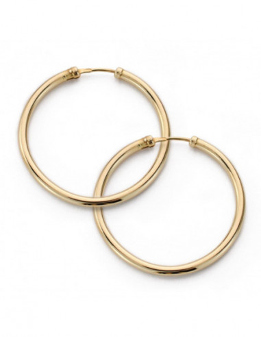 9K AROS ORO AMARILLO DE TUBO HUECOS...