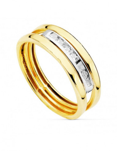 9K SORTIJA BICOLOR CIRCONITAS 6.5 MM