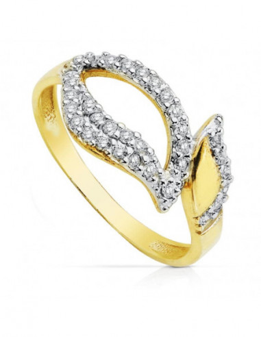 9K SORTIJA BICOLOR CIRCONITAS 9K SORTIJA BICOLOR CIRCONITAS