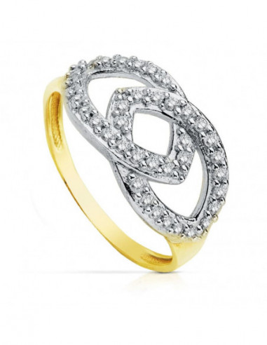 9K SORTIJA BICOLOR CIRCONITAS 9K SORTIJA BICOLOR CIRCONITAS