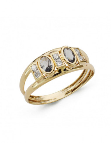 9K SORTIJA ORO AMARILLO PIEDRAS...