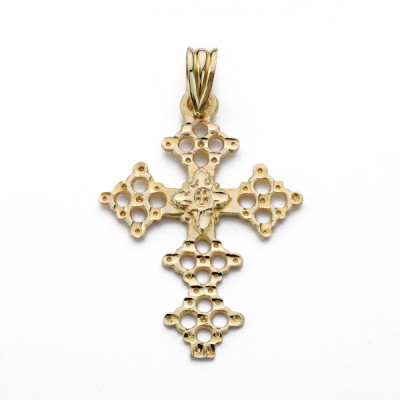 18K CRUZ CANJAYAR. 31X22 MM