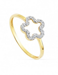 9K SORTIJA ORO BICOLOR FLOR... 2