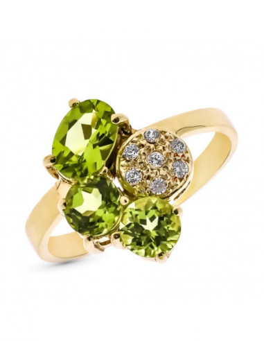 9K SORTIJA ORO AMARILLO OLIVINA...