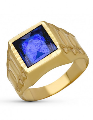 9K SELLO CABALLERO PIEDRA AZUL 9MM