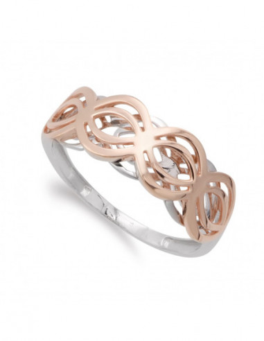 9K SORTIJA ORO BLANCO Y ROSA FANTASIA...