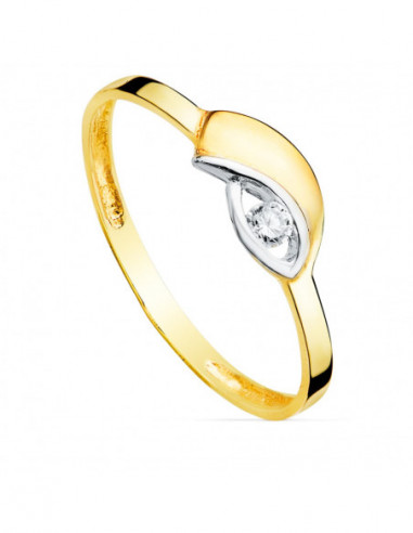 9K SORTIJA ORO BICOLOR CON MOTIVO DE...