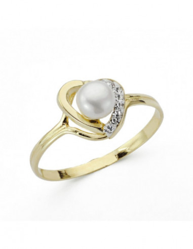 9K SORTIJA ORO AMARILLO CORAZON Y...