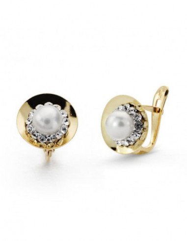 9K PENDIENTES PERLA 10X10 MM