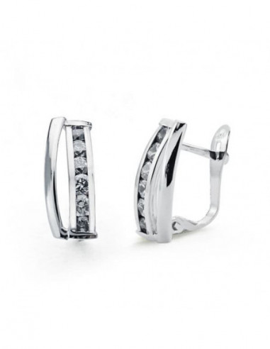 9K PENDIENTES ORO BLANCO CIRCONITAS...