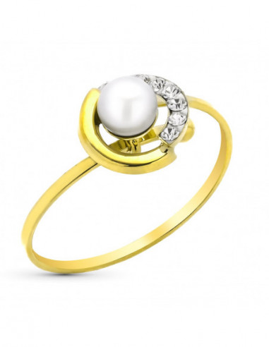 9K SORTIJA ORO AMARILLO PERLA Y...