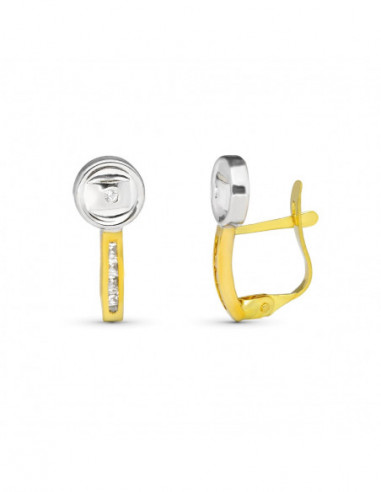 9K PENDIENTES BICOLOR 14X6 MM