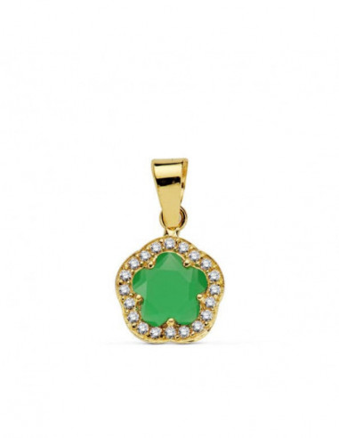 9K COLGANTE ESTRELLA 9 MM PIEDRA COLOR