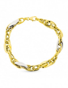 9K PULSERA ORO BICOLOR 20 CM 2