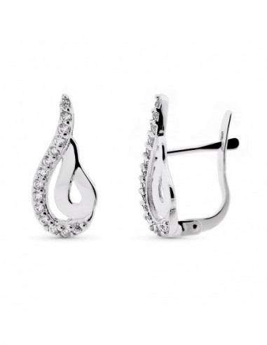 9K PENDIENTES ORO BLANCO BANDAS...