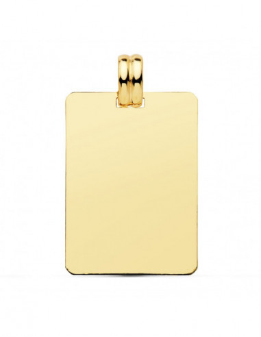 9K CHAPA LISA ORO AMARILLO 28X20 MM