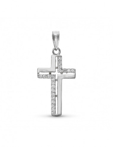 9K CRUZ ORO BLANCO CON CIRCONITAS 25...