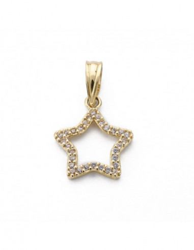 9K COLGANTE ORO AMARILLO ESTRELLA CON...