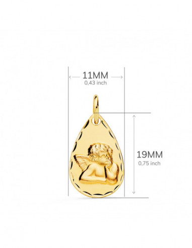 9K MEDALLA ORO AMARILLO GOTA ANGELITO...