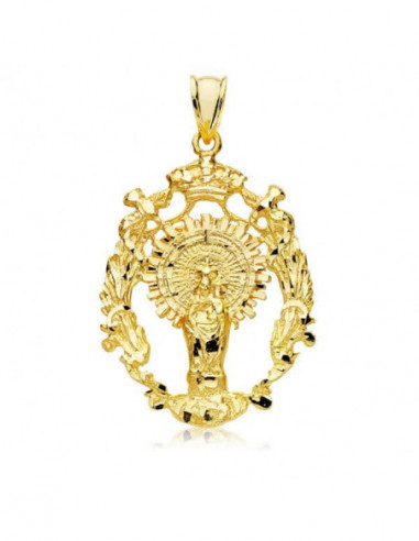 9K ESCUDO VIRGEN DEL PILAR 35X28 MM