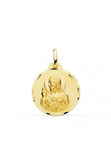 9K MEDALLA CORAZON DE JESUS 9K 20 MM