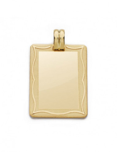9K CHAPA MARCO ORO AMARILLO 28X20 MM