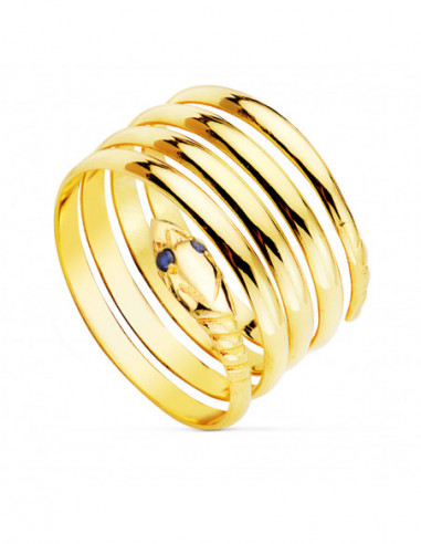 9K SORTIJA ORO AMARILLO SERPIENTE 4...