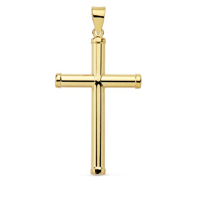 18K CRUZ ORO AMARILLO HUECA...
