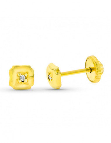 9K PENDIIENTES ORO AMARILLO TREBOL...