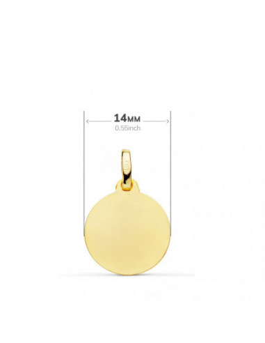 9K MEDALLA CORAZON DE JESUS LISO 14 MM