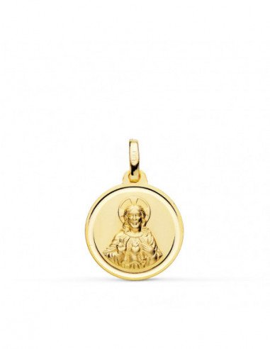 9K MEDALLA CORAZON JESUS BISEL 16 MM