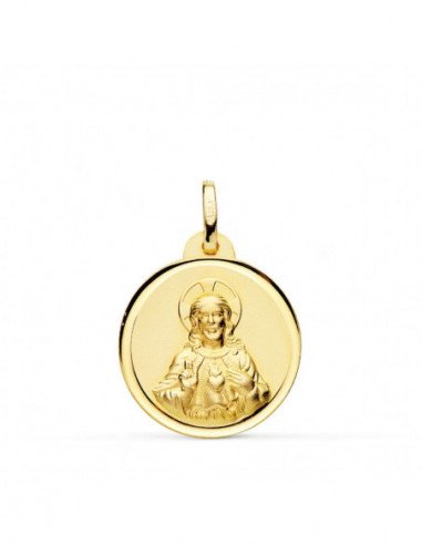 9K MEDALLA CORAZON DE JESUS BISEL 20 MM
