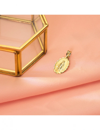 9K MEDALLA ESCAPULARIO VIRGEN DE LA...