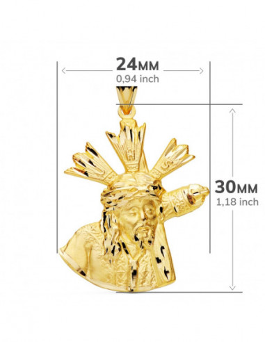 9K CRISTO GRAN PODER SILUETA 28X24 MM