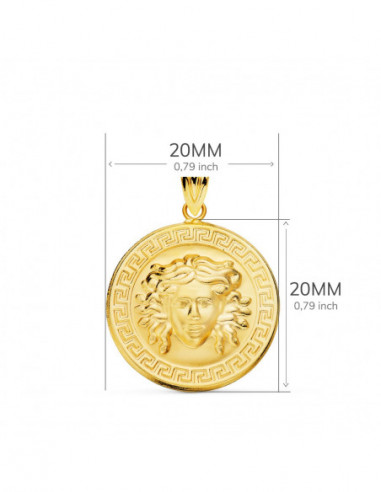 18K MEDALLA ORO AMARILLO MEDUSA CON...