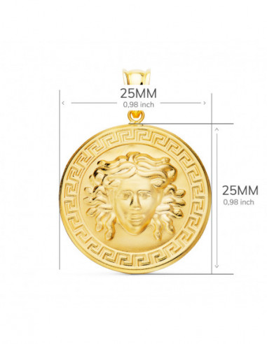 18K MEDALLA ORO AMARILLO MEDUSA CON...