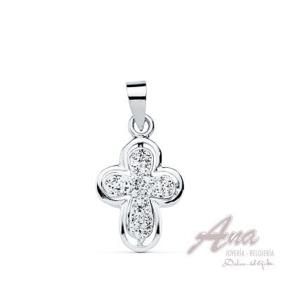 9K CRUZ ORO BLANCO 16X12 MM
