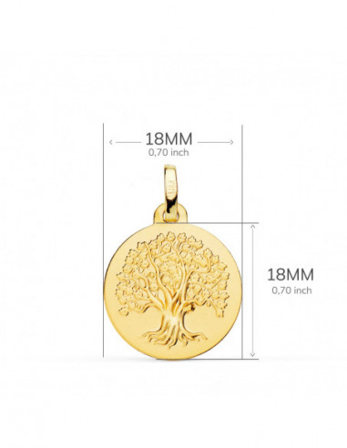 18K MEDALLA ORO AMARILLO ARBOL DE LA...