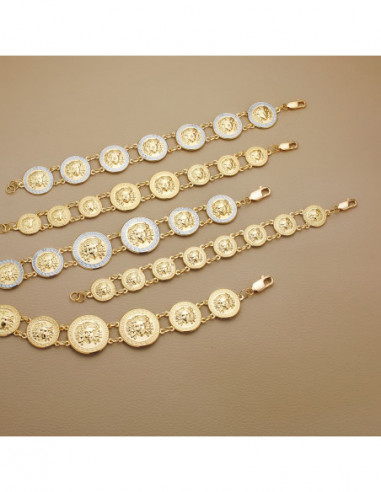 18K PULSERA ORO BICOLOR CON MEDUSAS...