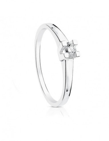 18K SOLITARIO ORO BLANCO DIAMANTE...